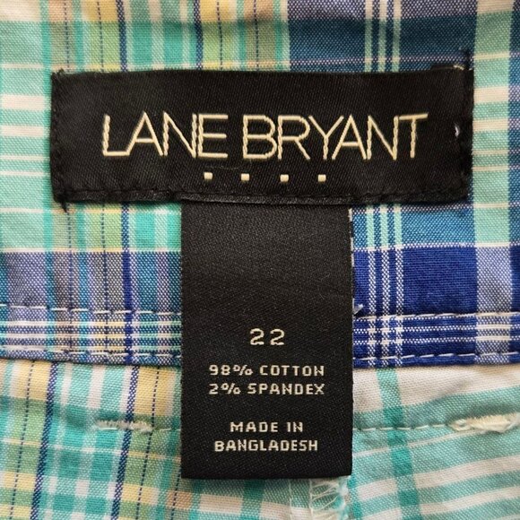 Lane Bryant Womens Plaid Skort Plus Size 22 Blue/Green - Picture 6 of 7